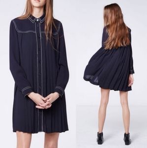 Claudie Pierlot Pleated Button Down Dress Size 40